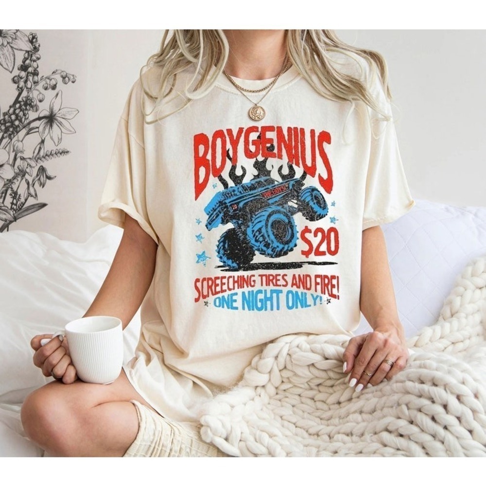 Boygenius Screeching Tires And Fire Tshirt Boygenius Rock Band Shirt